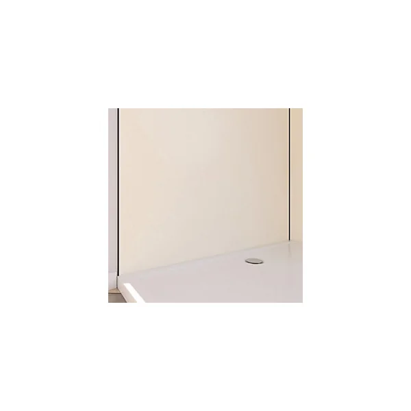 Pack de 2 panneaux muraux de salle de bains, ivoire avec profilés noirs, l.120+90 x H.210 x P.0,3 cm, Galedo Alucolors