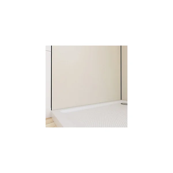 Pack de 2 panneaux muraux de salle de bains, ivoire avec profilés noirs, l.90+90 x H.210 x P.0,3 cm, Galedo Alucolors