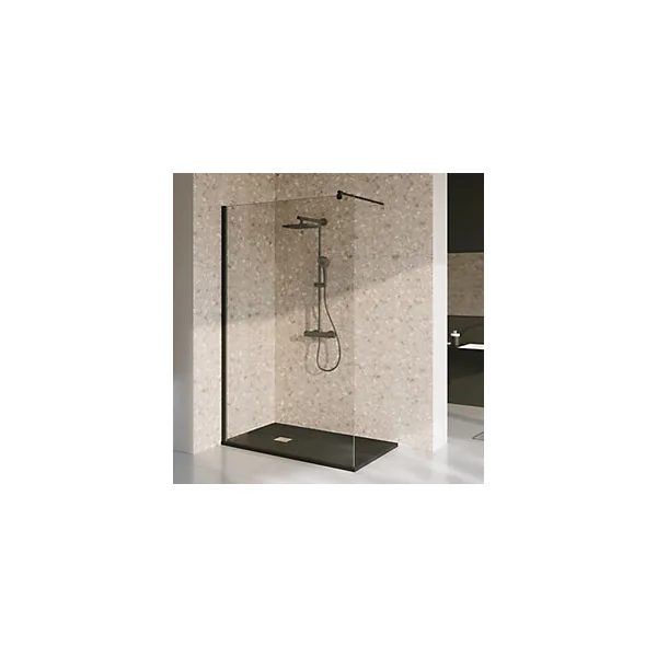 Pack de 2 panneaux muraux de salle de bains l.100 x H.210 cm, effet terrazzo greige, Schulte DécoDesign Softtouch