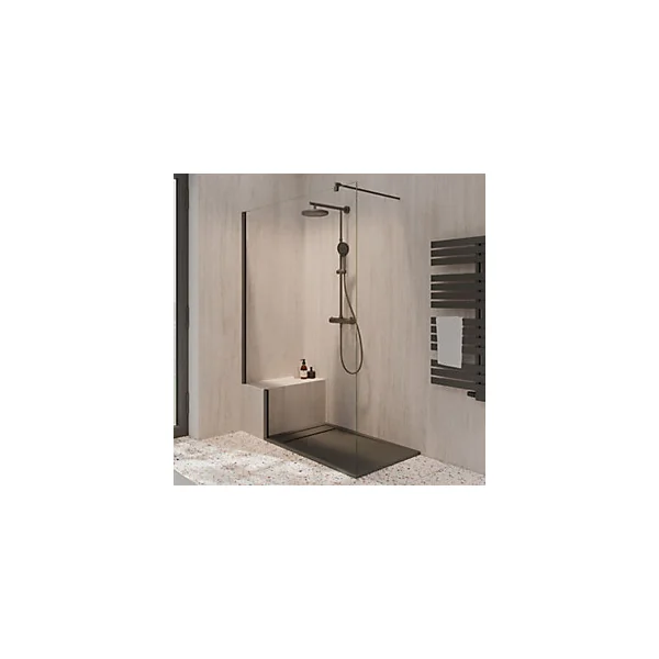 Pack de 2 panneaux muraux de salle de bains l.100 x H.255 cm, effet travertin romain , Schulte DécoDesign Décor