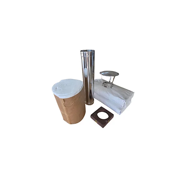 Pack d'installation pour four à bois "L'Élémentaire Mini" Ephrem, isolation + conduit inox complet
