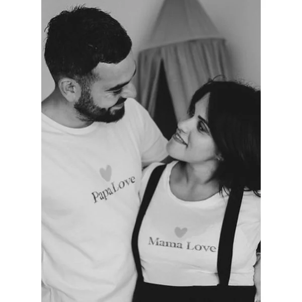 Pack Family papa Love, mama Love et bebe assortis - Coton biologique