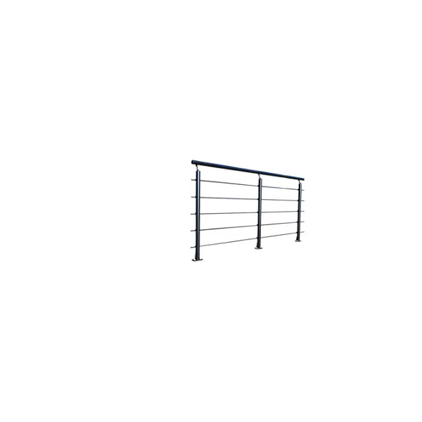 Pack garde-corps 2m Opaluminium noir pose à plat