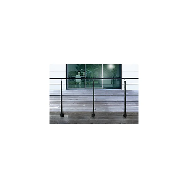 Pack garde-corps Opaluminium noir pose en applique 2m