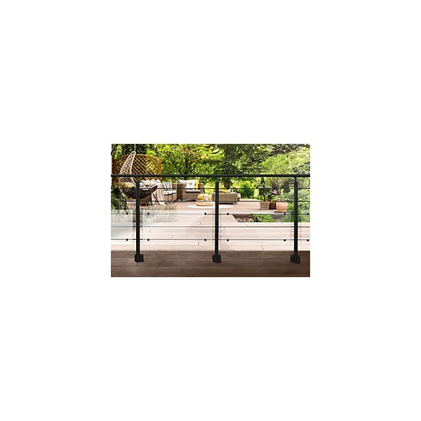 Pack garde-corps Opaluminium noir pose en applique 2m
