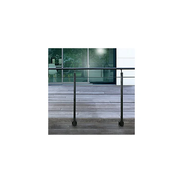 Pack garde-corps Opaluminium noir pose en applique 2m