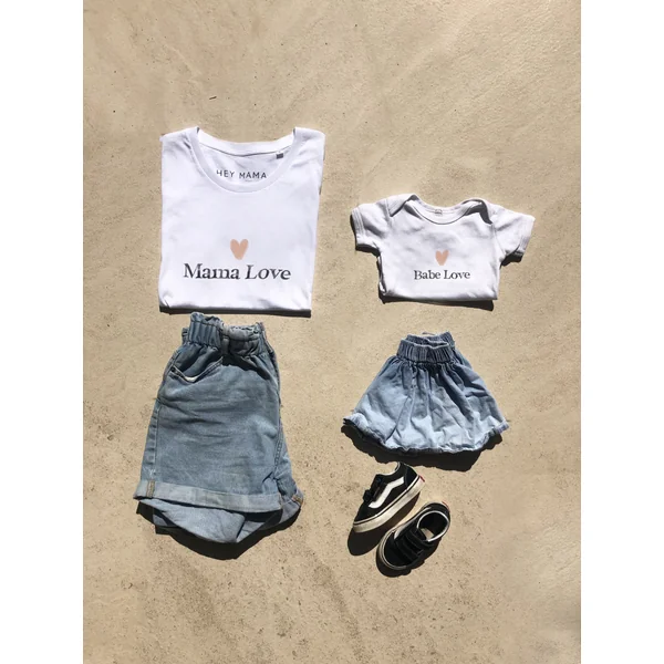 Pack Tee-shirt Mama Love + Body Babe Love assorti