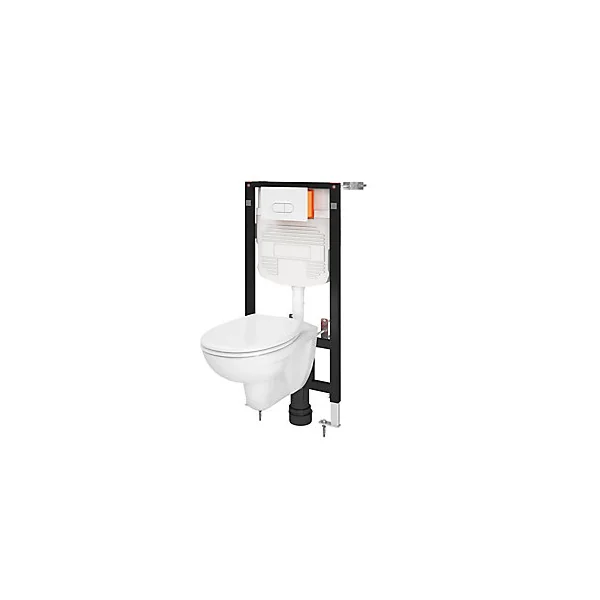 Pack WC suspendu avec abattant et bâti-support universel, GoodHome Lagon