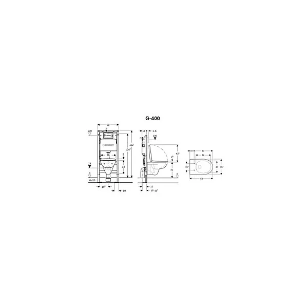 Pack WC suspendu Geberit G-400 blanc