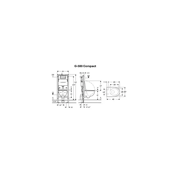 Pack WC suspendu Geberit G-500 Compact