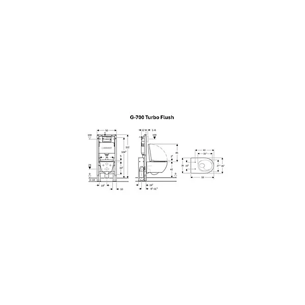 Pack WC suspendu Geberit G-700 Turboflush