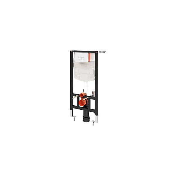 Pack WC suspendu Lagon en porcelaine vitrifiée avec abattant + bâti-support universel GoodHome