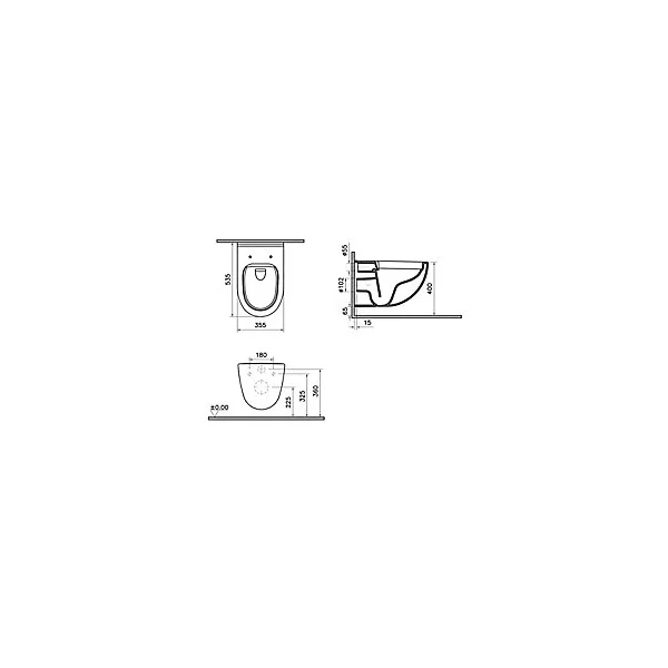 Pack WC suspendu sans bride + bâti, GoodHome Winam
