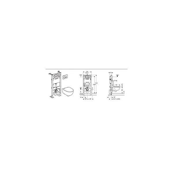 Pack WC suspendu sans bride, Geberit G-500 Design