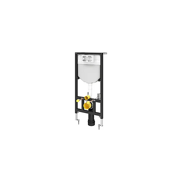 Pack WC suspendu Urmia en porcelaine vitrifiée avec abattant + bâti-support universel