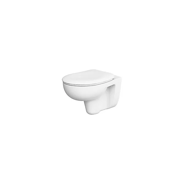 Pack WC suspendu Urmia en porcelaine vitrifiée avec abattant + bâti-support universel