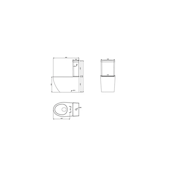 Pack WC à poser avec cuvette, abattant et réservoir, GoodHome Kentia