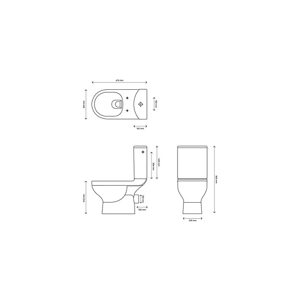 Pack WC à poser sans bride avec sortie horizontale GoodHome Cavally NF