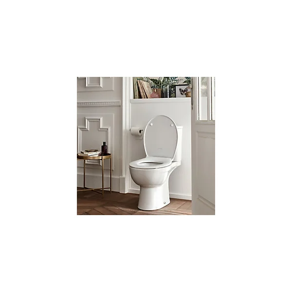 Pack WC à poser sans bride, sortie horizontale, abattant extra-plat, blanc, Jacob Delafon Louis