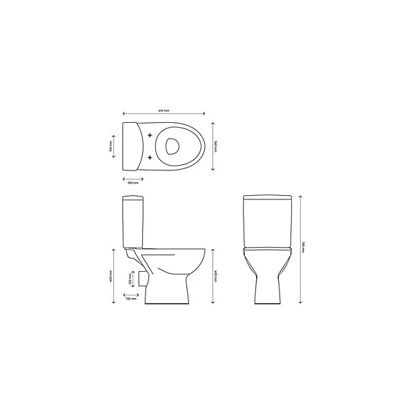 Pack WC à poser sortie horizontale GoodHome Lagon NF