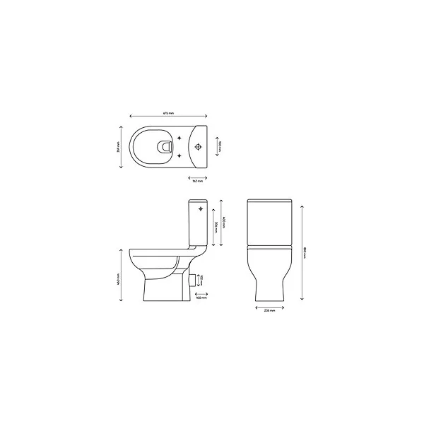 Pack WC à poser surélevé sans bride avec sortie horizontale GoodHome Cavally