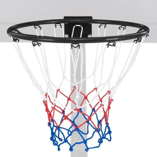 Panier de Basket Anneau Suspendu avec Filet Toutes Saisons Jante de Basket-ball Murale Remplacement Universelle Ø38,5 CM Noir