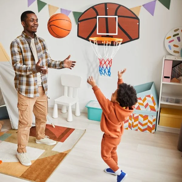 Panier de Basket Mural 32,5 cm avec Panneau Incassable Panier Basket-ball avec Filet Anti-déchirure Accessoires Complets 66,5 x 44,5 cm