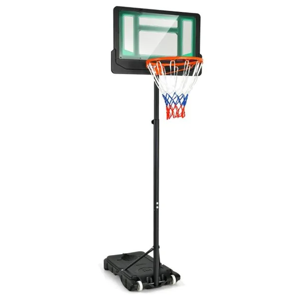 Panier de Basket pour Enfants Jouet de But de Basket Résistant aux Intempéries avec Hauteur Réglable de 132 à 250 CM Rouge/Vert/Bleu
