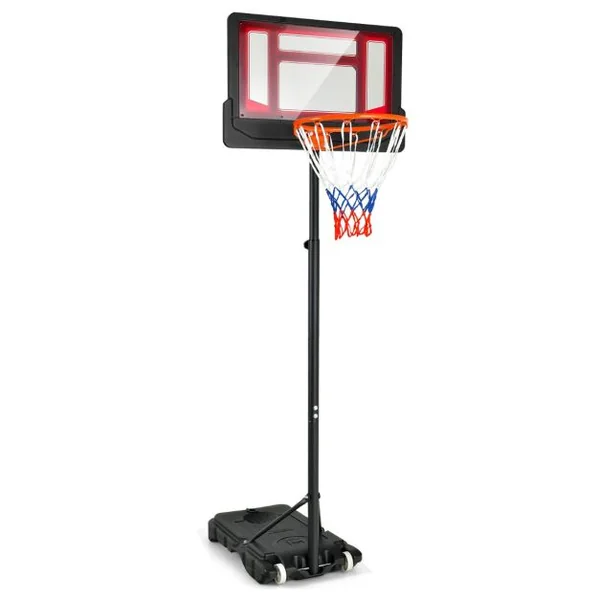 Panier de Basket pour Enfants Jouet de But de Basket Résistant aux Intempéries avec Hauteur Réglable de 132 à 250 CM Rouge/Vert/Bleu