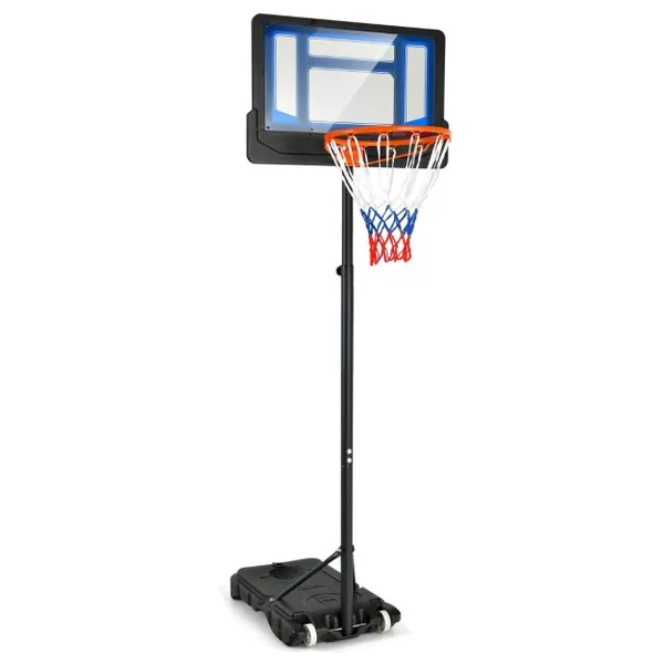 Panier de Basket pour Enfants Jouet de But de Basket Résistant aux Intempéries avec Hauteur Réglable de 132 à 250 CM Rouge/Vert/Bleu