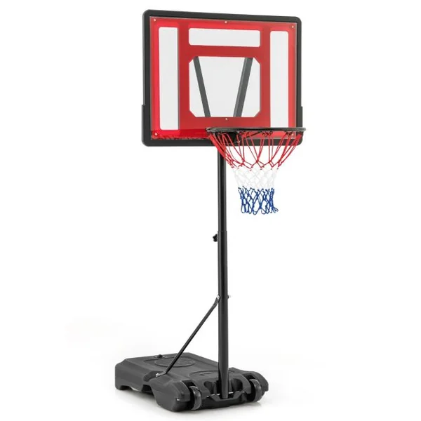 Panier de Basket-Ball de Piscine Support de Basket-Ball Réglable en Hauteur Panier de Basket-ball Mobile Rouge