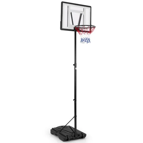 Panier de Basket-ball sur Pied avec Hauteur Réglable à 8 Niveaux 172-305CM Ensemble de Basketball avec Tube Central Amovible Base de 32 L