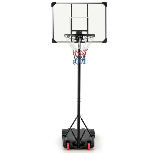 Panier de Basket-Ball sur Pied Hauteur Réglable 176-206cm Support de Basketball Mobile avec Base Remplissable Panneau Incassable et Roues