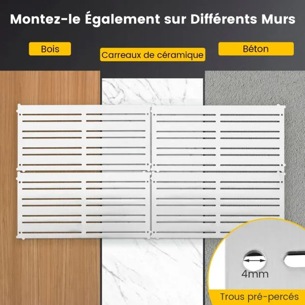 Panneau Mural Porte-Outils Lot de 4 avec 32 Bandes Magnétiques Puissantes Système de Rangement Mural pour Outils Peu Encombrants pour Atelier Garage