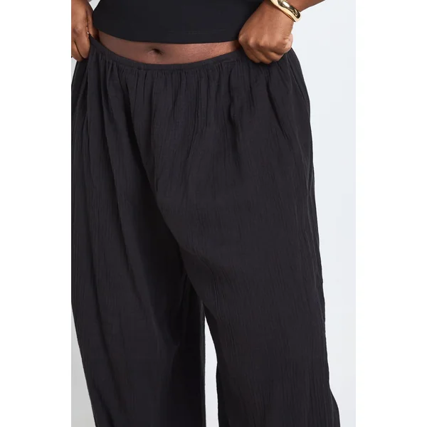 Pantalon Ballon Grande Taille En Étamine Taille Élastiquée