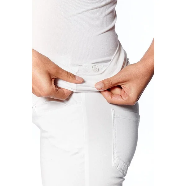 Pantalon de Grossesse Droit en Coton - Blanc