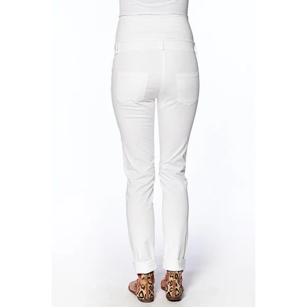 Pantalon de Grossesse Droit en Coton - Blanc