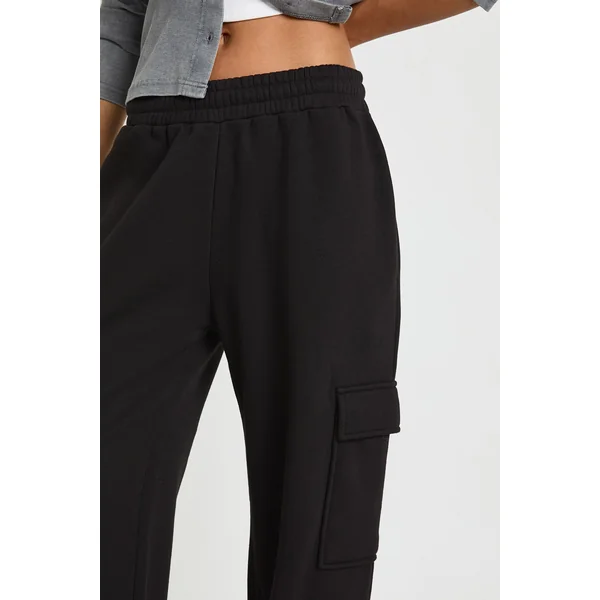 Pantalon De Jogging Cargo Taille Haute Coupe Large