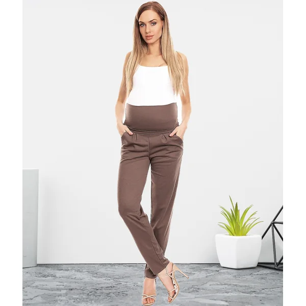 Pantalon droit de grossesse - Noir/Marron/Gris