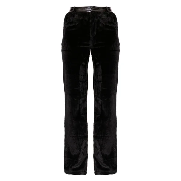 Pantalon Droit En Synthétique Avec Panneau Contrasté Effet Mouillé
