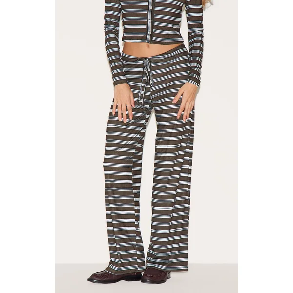 Pantalon Droit À Fines Rayures