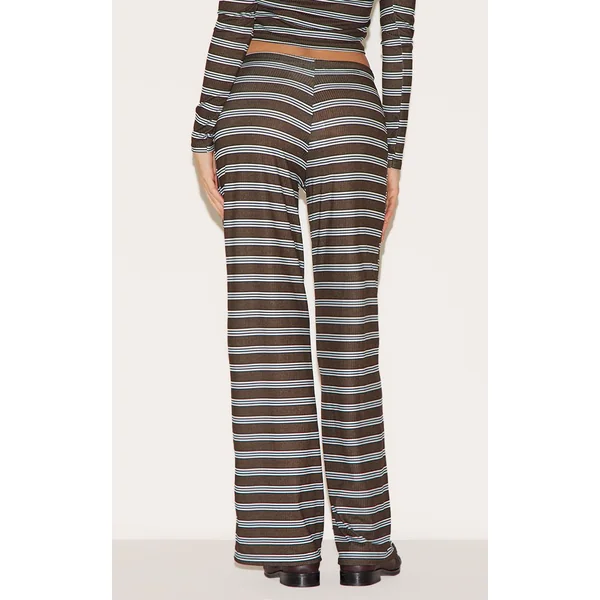 Pantalon Droit À Fines Rayures