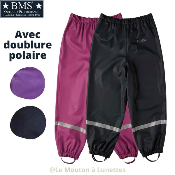 Pantalon enfant imperméable doublé polaire - BMS - Dernier exemplaire 134
