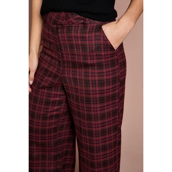 Pantalon Formel à Carreaux Premium Lisa Tan