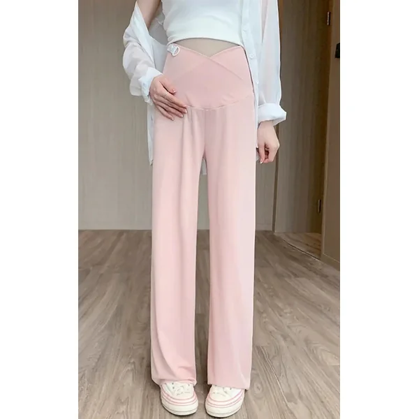 Pantalon Grossesse Droit en Coton Et Polyester