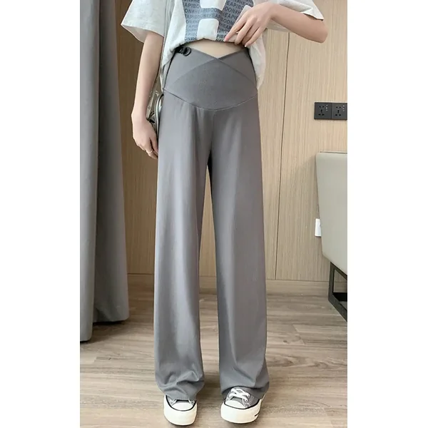 Pantalon Grossesse Droit en Coton Et Polyester