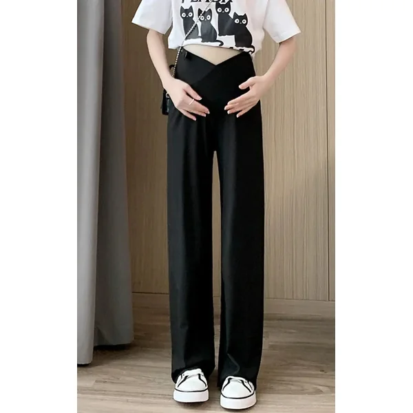 Pantalon Grossesse Droit en Coton Et Polyester