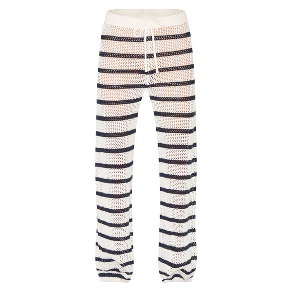 Pantalon Large En Crochet À Rayures