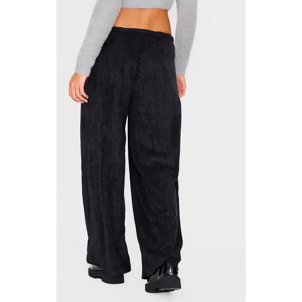 Pantalon Large En Velours Côtelé Taille Basse Avec Cordon De Serrage