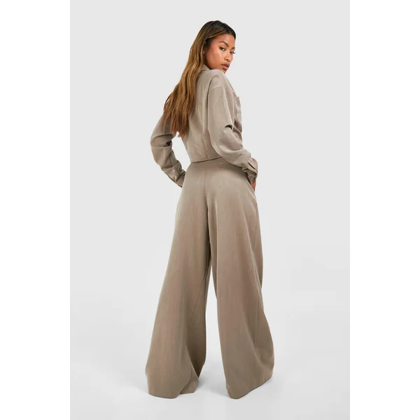 Pantalon plissé à jambes larges extrêmes taille basse